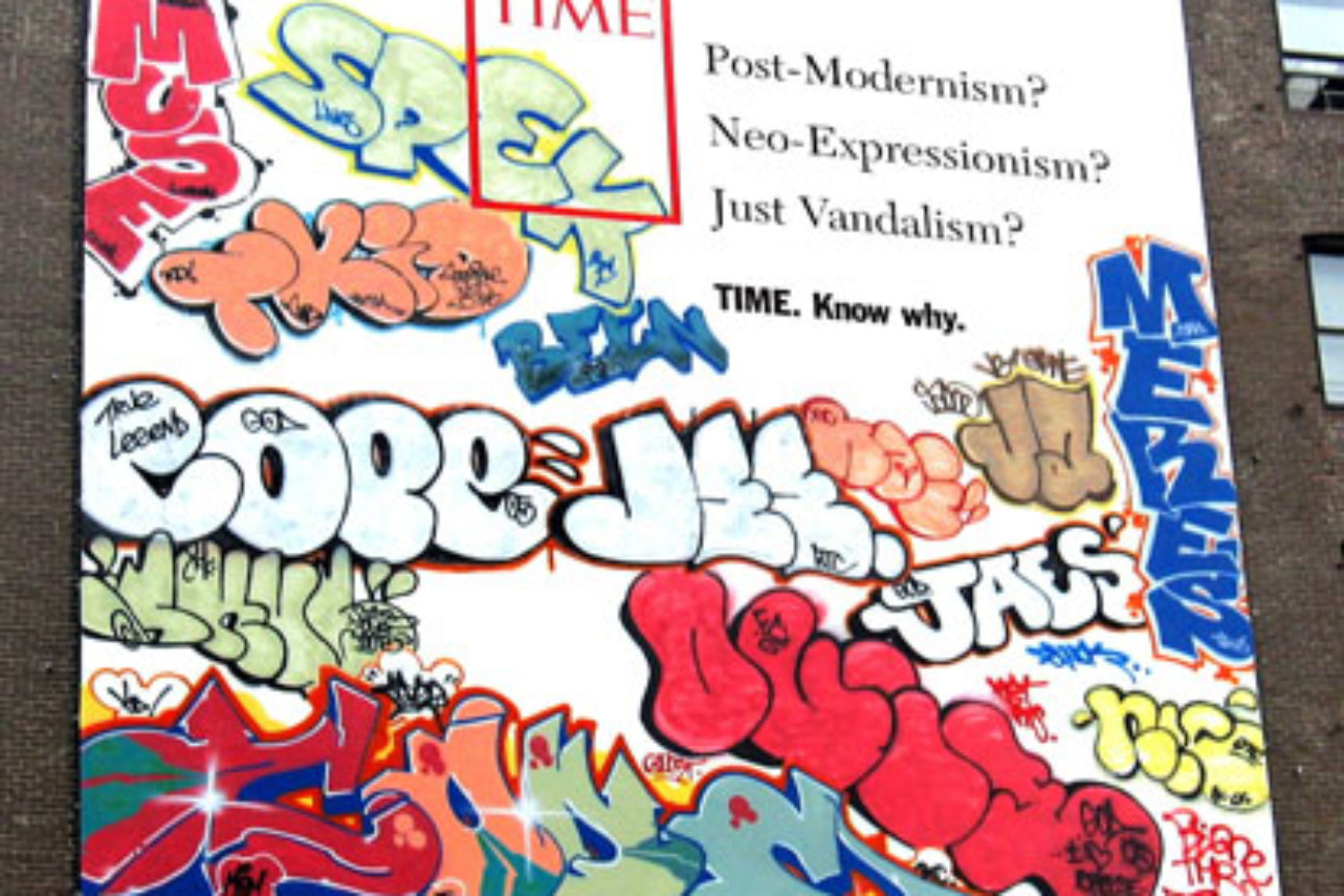 Affiche TIME réalisée par des graffiti artists