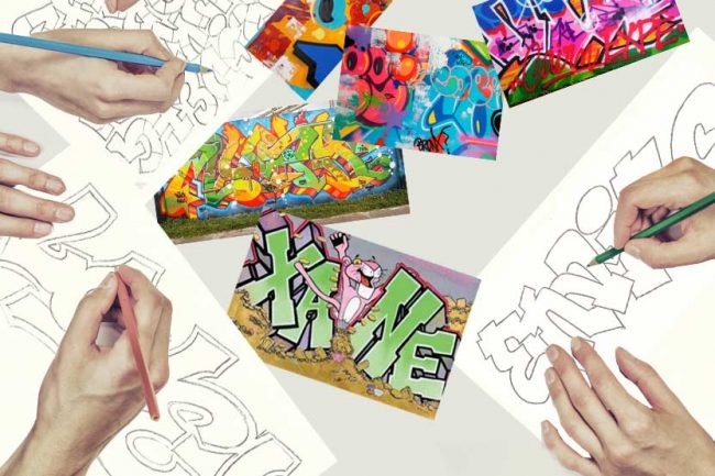 Groupe en train de dessiner des graffs sur des feuilles