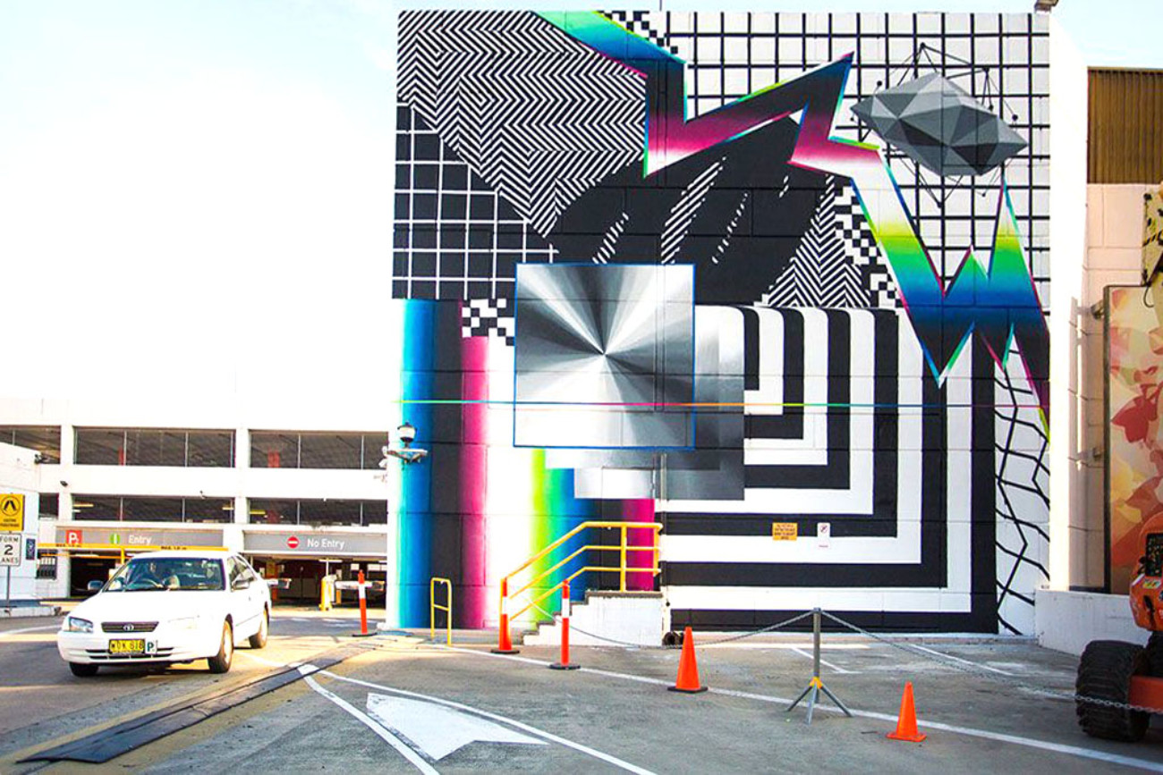 Peinture grand format sur une façade d'immeuble